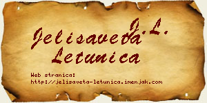 Jelisaveta Letunica vizit kartica